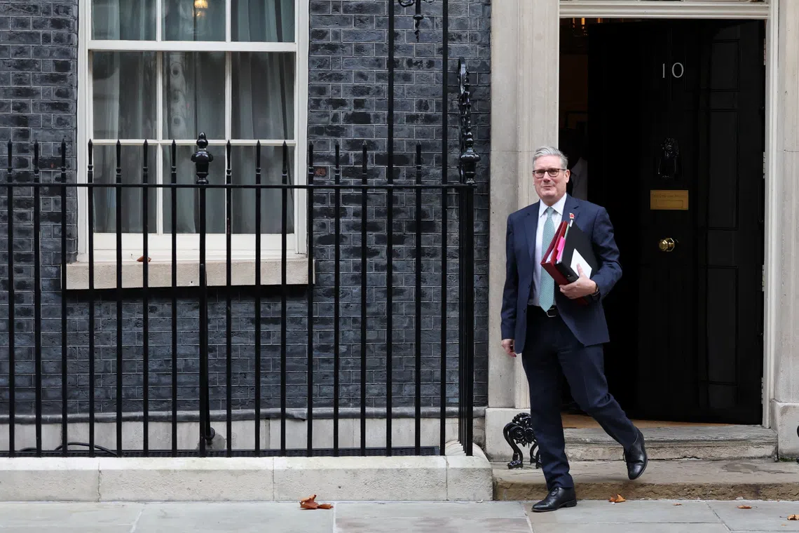 British Prime Minister Keir Starmer leaves 10 Downing Street in London, Britain, November 12, 2025. REUTERS/Rachel Armstrong