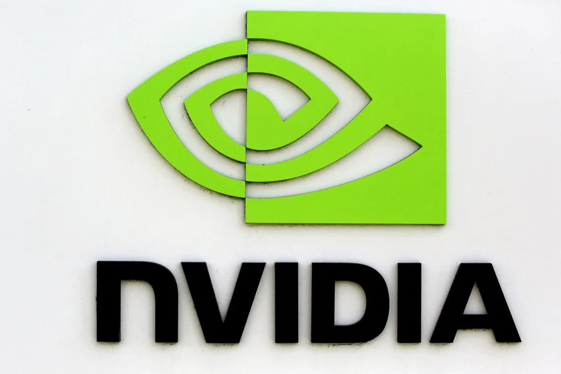 FILE PHOTO: The logo of technology company Nvidia is seen at its headquarters in Santa Clara, California February 11, 2015.