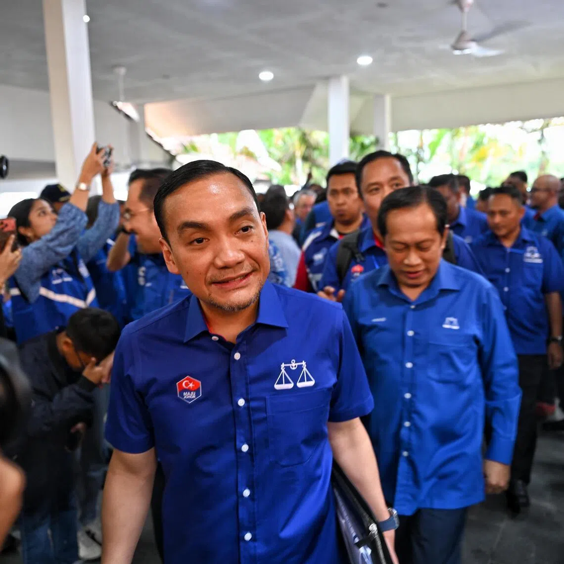 Caretaker Johor Mentri Besar Onn Hafiz Ghazi at the Barisan Nasional candidate announcement for the Johor polls in Johor Bahru.