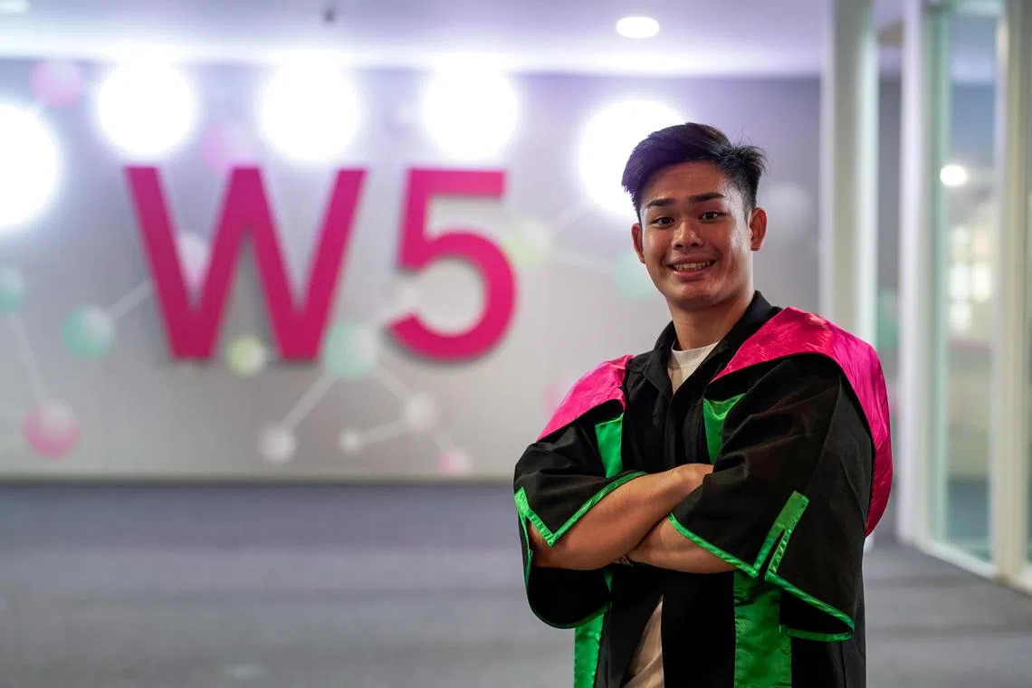 Republic Polytechnic 2023 graduate Densonn Tan, 23, graduated with a Diploma in Biotechnology after going through various struggles in his youth.