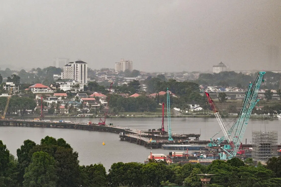The Johor Bahru - Singapore Rapid Transit System (RTS) Link Project Site on March 24, 2023.