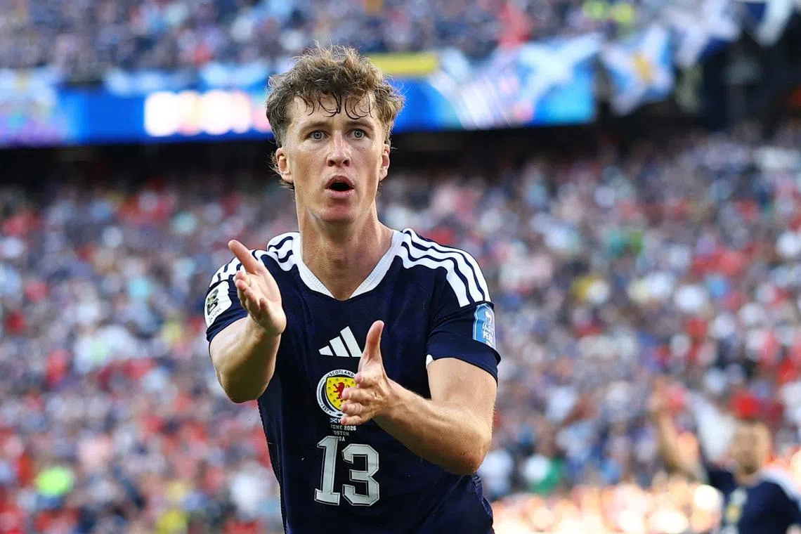 Soccer Football - FIFA World Cup 2026 - Group C - Scotland v Morocco - Boston Stadium, Foxborough, Massachusetts, U.S. - June 19, 2026 Scotland's Jack Hendry reacts REUTERS/Peter Cziborra