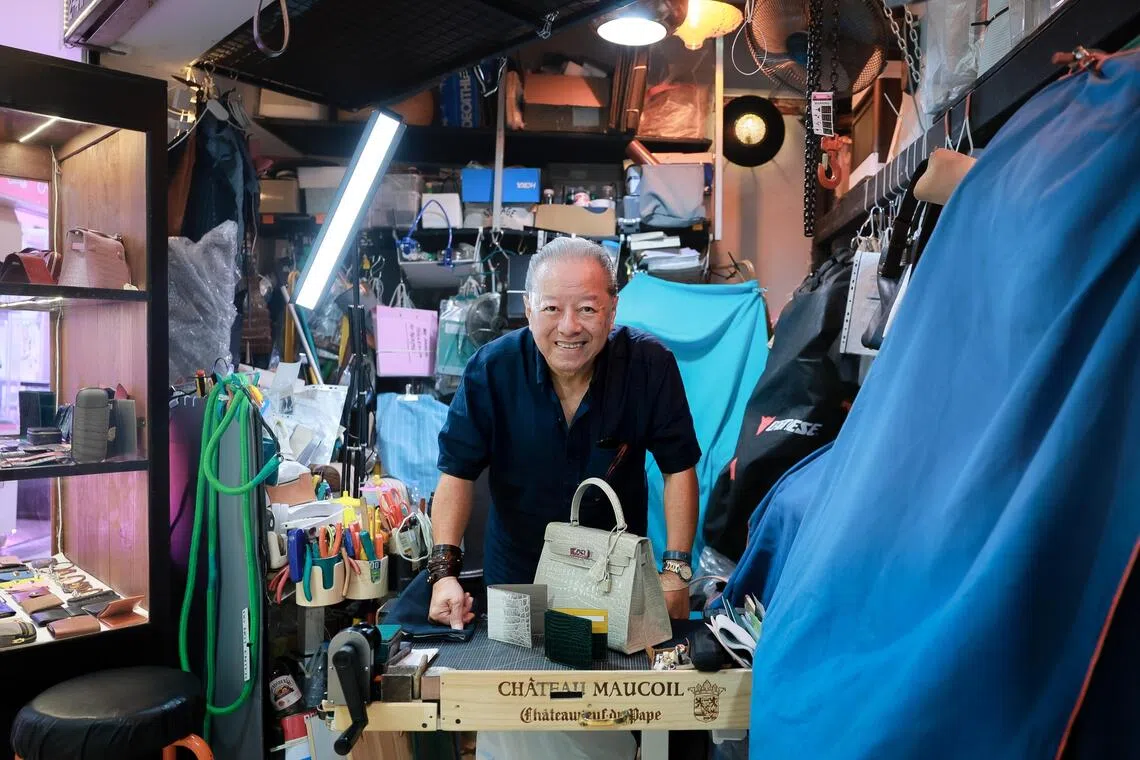 Frank Chen, founder of Frank’s Leathersmith, has worked with leather for over 50 years.