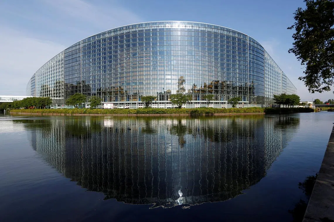 FILE PHOTO: The building of the European Parliament, designed by Architecture-Studio architects, is seen in Strasbourg, France May 22, 2019. REUTERS/Vincent Kessler/File Photo