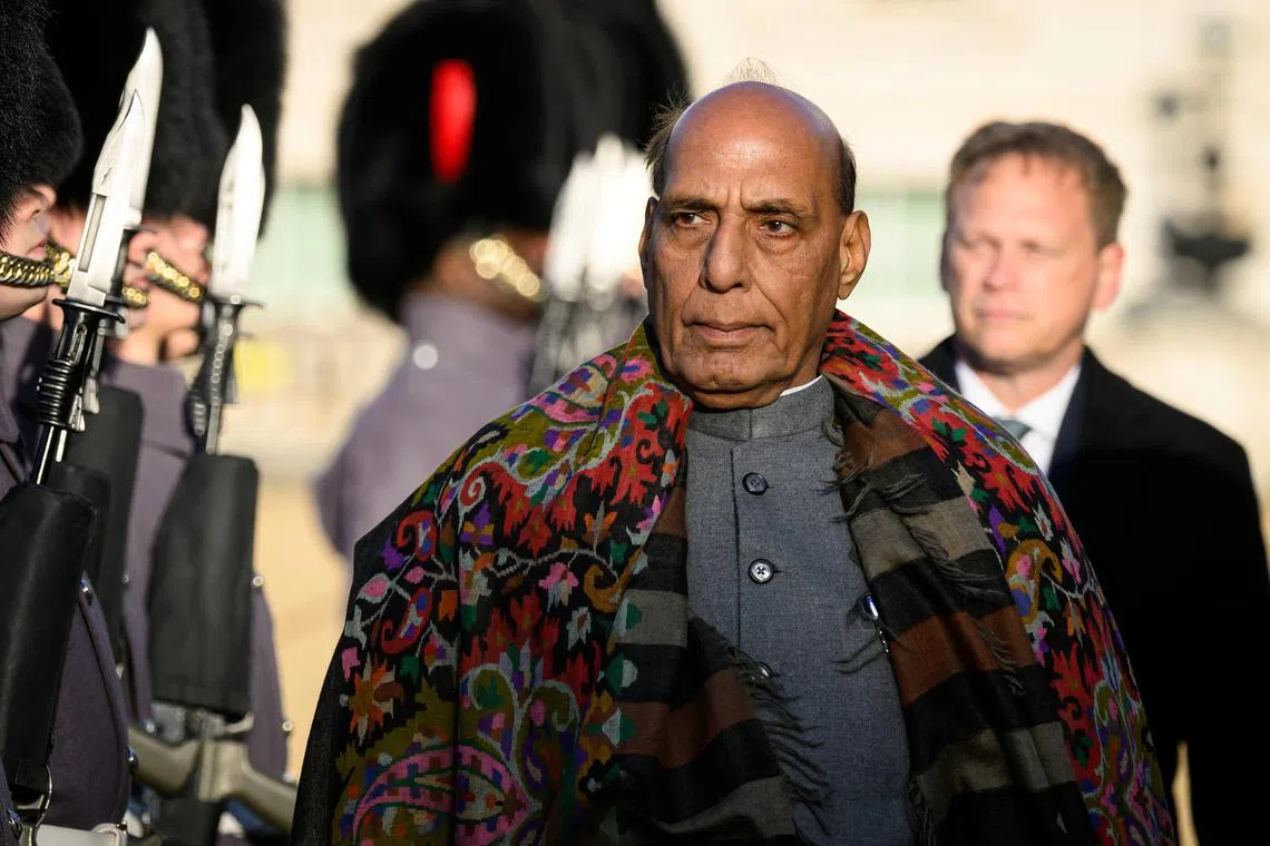 Defence Minister Rajnath Singh vowed shipping would be protected “from the sea to the heights of the sky”.