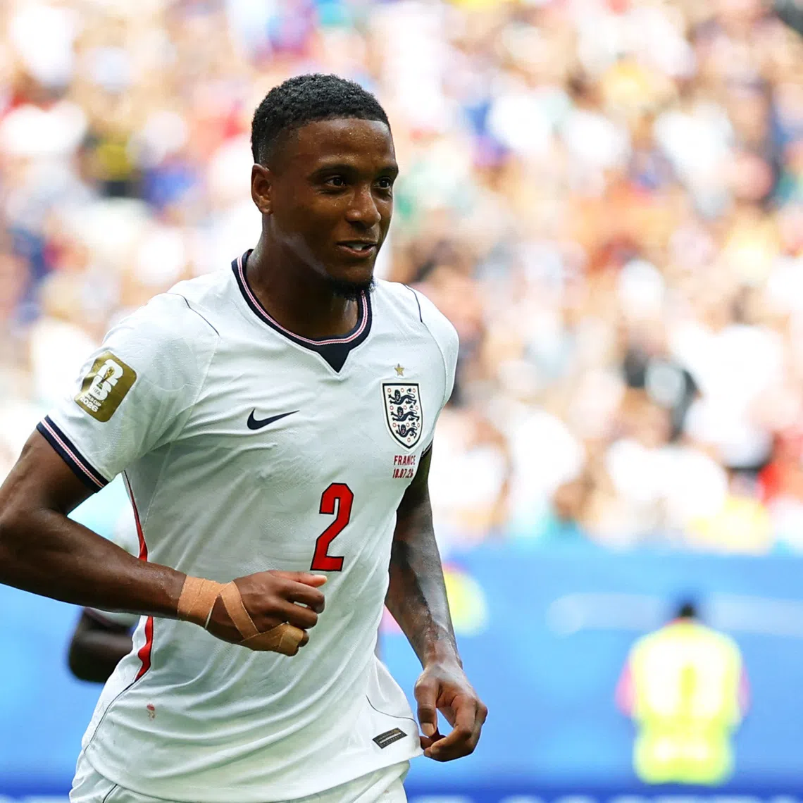 Soccer Football - FIFA World Cup 2026 - Bronze Final - France v England - Miami Stadium, Miami Gardens, Florida, U.S. - July 18, 2026  England's Ezri Konsa celebrates scoring their second goal REUTERS/Carlos Barria