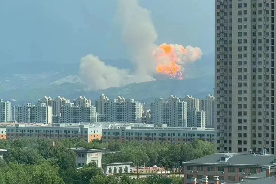 The rocket appeared to climb before it loses power and plunges, exploding in a nearby hill.
