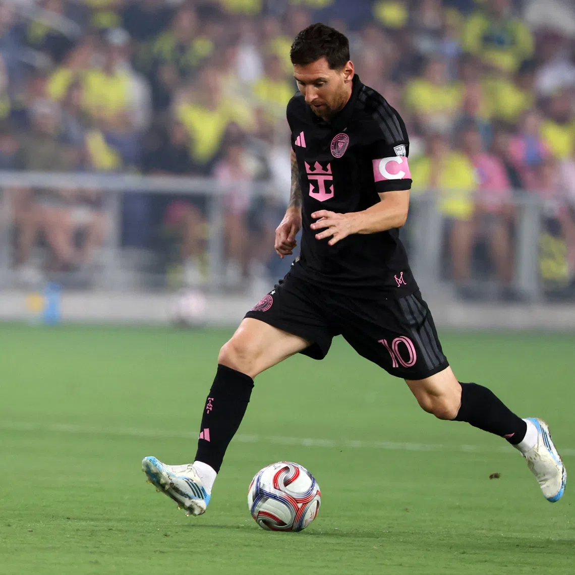 Lionel Messi in action for MLS side Inter Miami against Nashville SC on Aug 16.