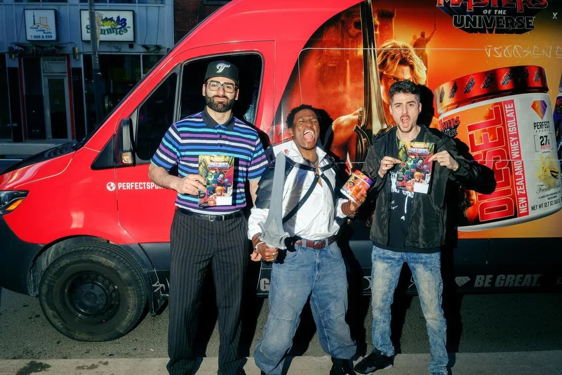 Fans at the protein promo at the Masters Of The Universe movie premiere in Toronto, Canada on June 1, 2026. 