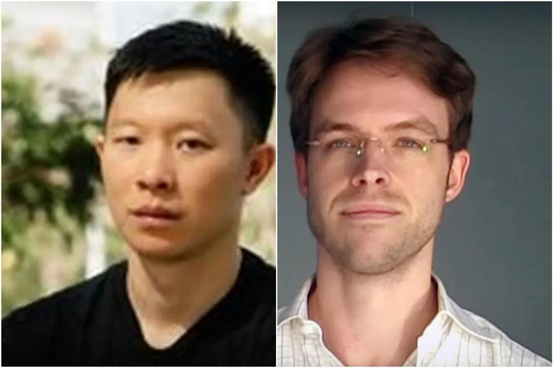 Mr Zhu Su (left) and Mr Kyle Livingston Davies, both Singapore citizens, have been issued prohibition orders lasting nine years.