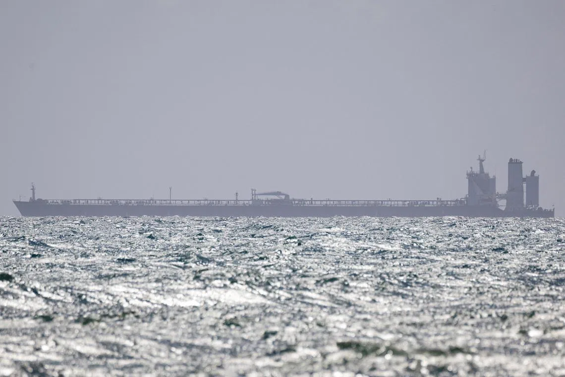 The oil tanker M Sophia, which was seized by the United States, is anchored off the coast of Ponce, Puerto Rico, January 21, 2026. REUTERS/Ricardo Arduengo