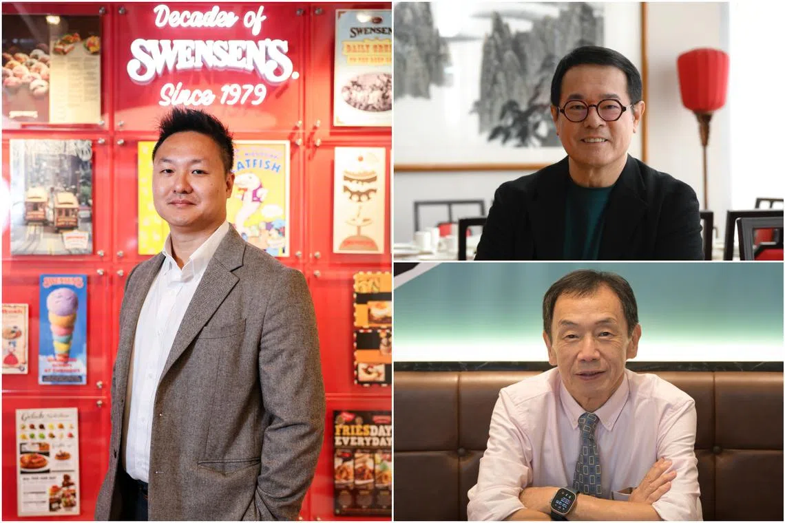 (Clockwise from left) ABR Holdings' group business development director Teo Tong Loong, Tung Lok Restaurants chief executive Andrew Tjioe and Mr Takahashi Kenichi, executive chairman and CEO of Japan Foods Holding.