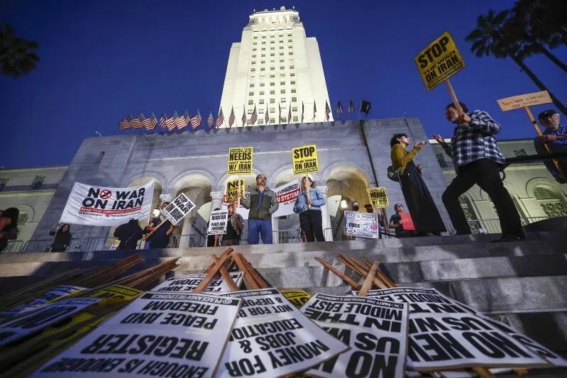 The strike on Iran has sparked protests across the US amid fears of a long-drawn conflict.