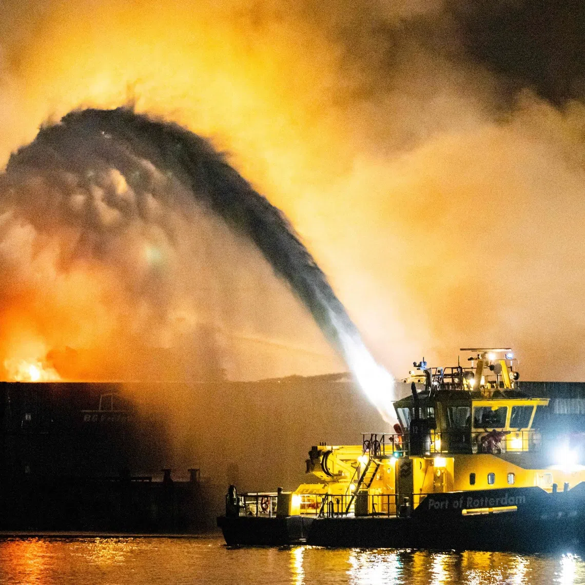 A fire broke out on the night of Aug 7 at a recycling plant near the port of Rotterdam.