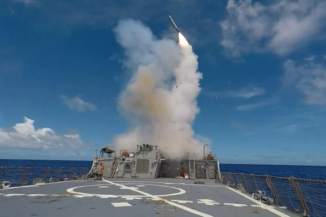 The White House announced that it would periodically station long-range weapons including Tomahawk cruise missiles in Germany from 2026.