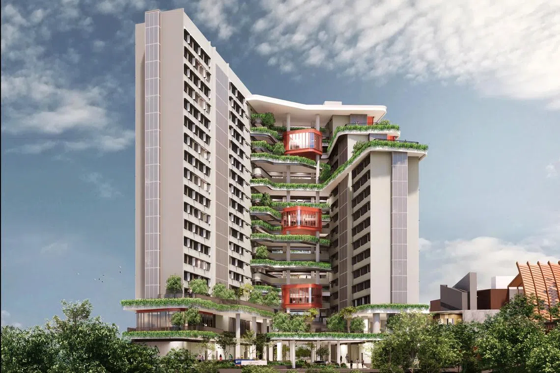 Artist impression of National University of Singapore's new sports-themed student hostel, Valour House, which is projected to open at its Kent Ridge campus in 2025. 