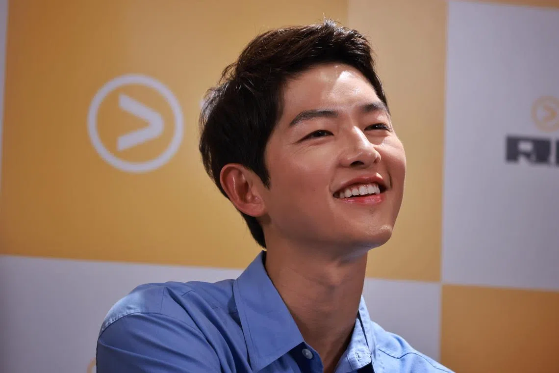 South Korean star Song Joong-ki at an interview with local media for his new K-drama Reborn Rich, at Hard Rock Hotel in Resorts World Sentosa on Dec 7, 2022.