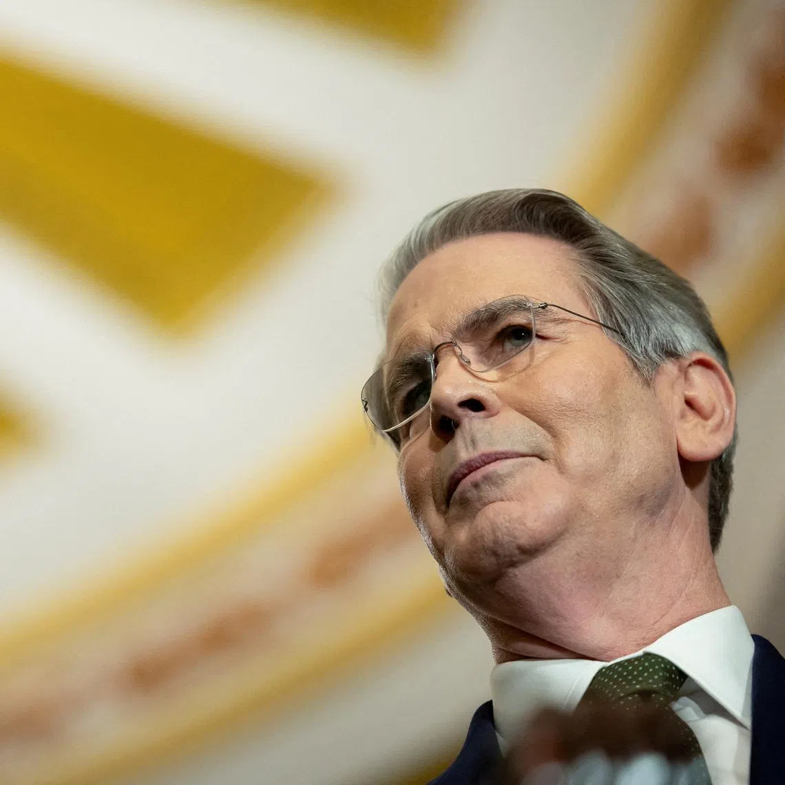FILE PHOTO: U.S. Secretary of the Treasury Scott Bessent speaks during a press conference following a weekly policy luncheon on Capitol Hill in Washington, D.C., U.S., June 24, 2025. REUTERS/Kevin Mohatt/File Photo