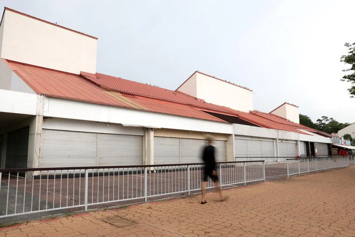 Shuttered stalls at East Coast Seafood Centre outlet on May 31.