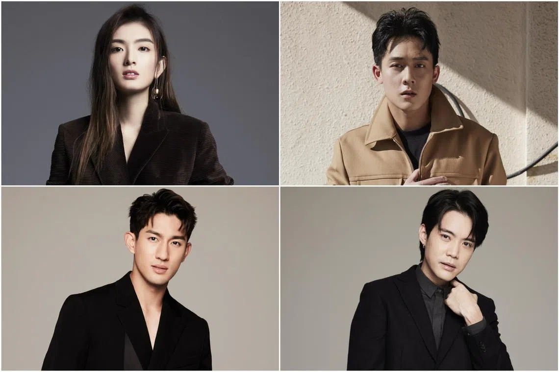 (Clockwise from top left) Star Awards Best nominees actress Hong Ling, actor Richie Koh, actor Desmond Ng and actor Ayden Sng.