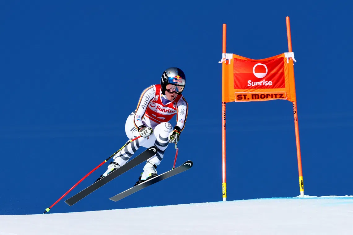 Alpine skiing-Germany's Aicher denies Vonn a St Moritz downhill double