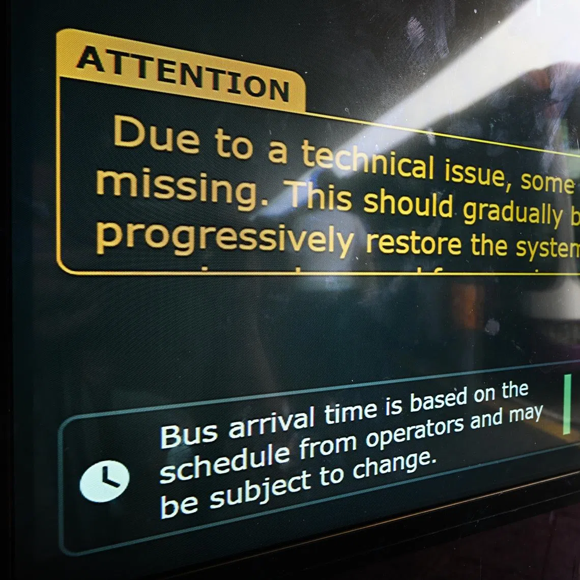 The system had caused inaccurate bus timings and long wait times to be displayed to commuters at bus stop displays and apps.