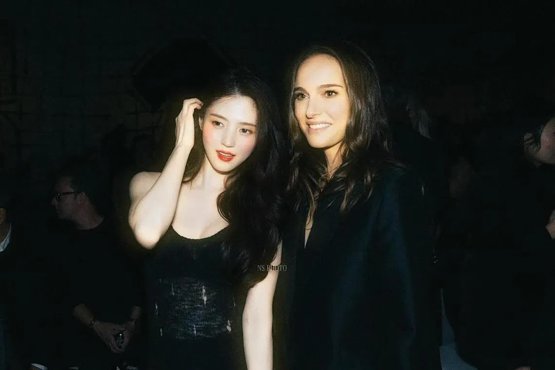 South Korean actress Han So-hee (left) shares photos with actress Natalie Portman on social media on Jan 23, 2024