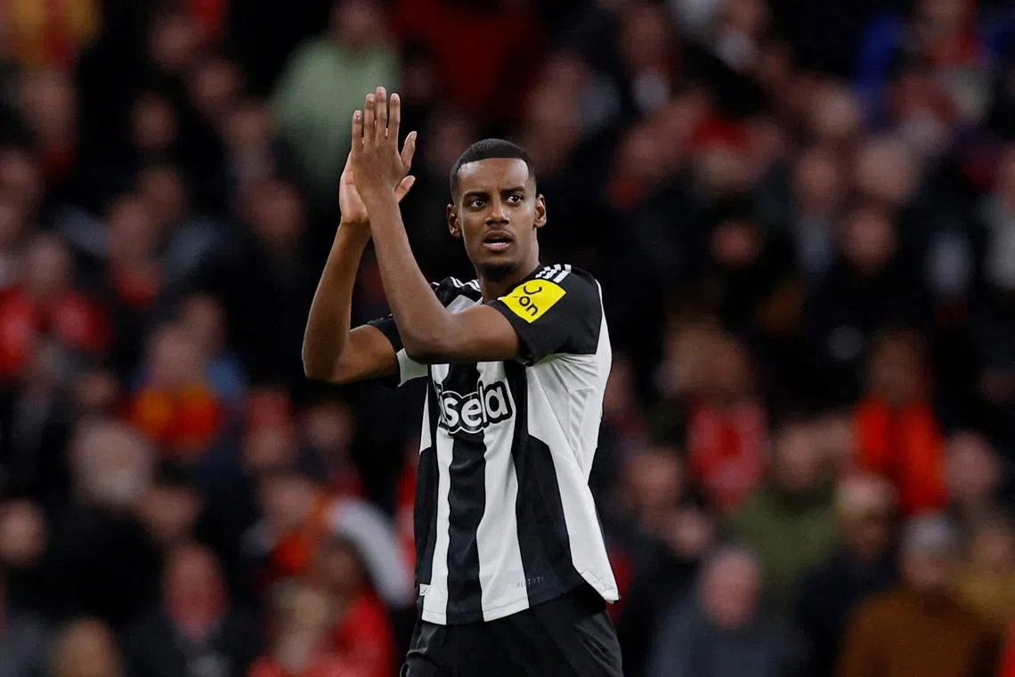 FILE PHOTO: Soccer Football - Carabao Cup - Final - Liverpool v Newcastle United - Wembley Stadium, London, Britain - March 16, 2025 Newcastle United's Alexander Isak reacts after being substituted Action Images via Reuters/Andrew Couldridge./ File Photo