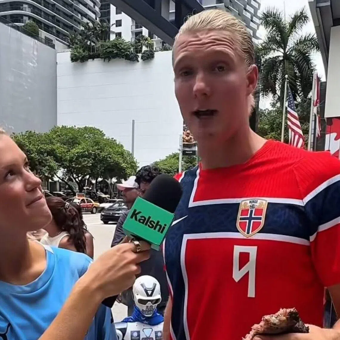 Norway fan Per Olav Tegnander won tickets to Norway’s quarter-final clash with England for looking the most like Haaland.