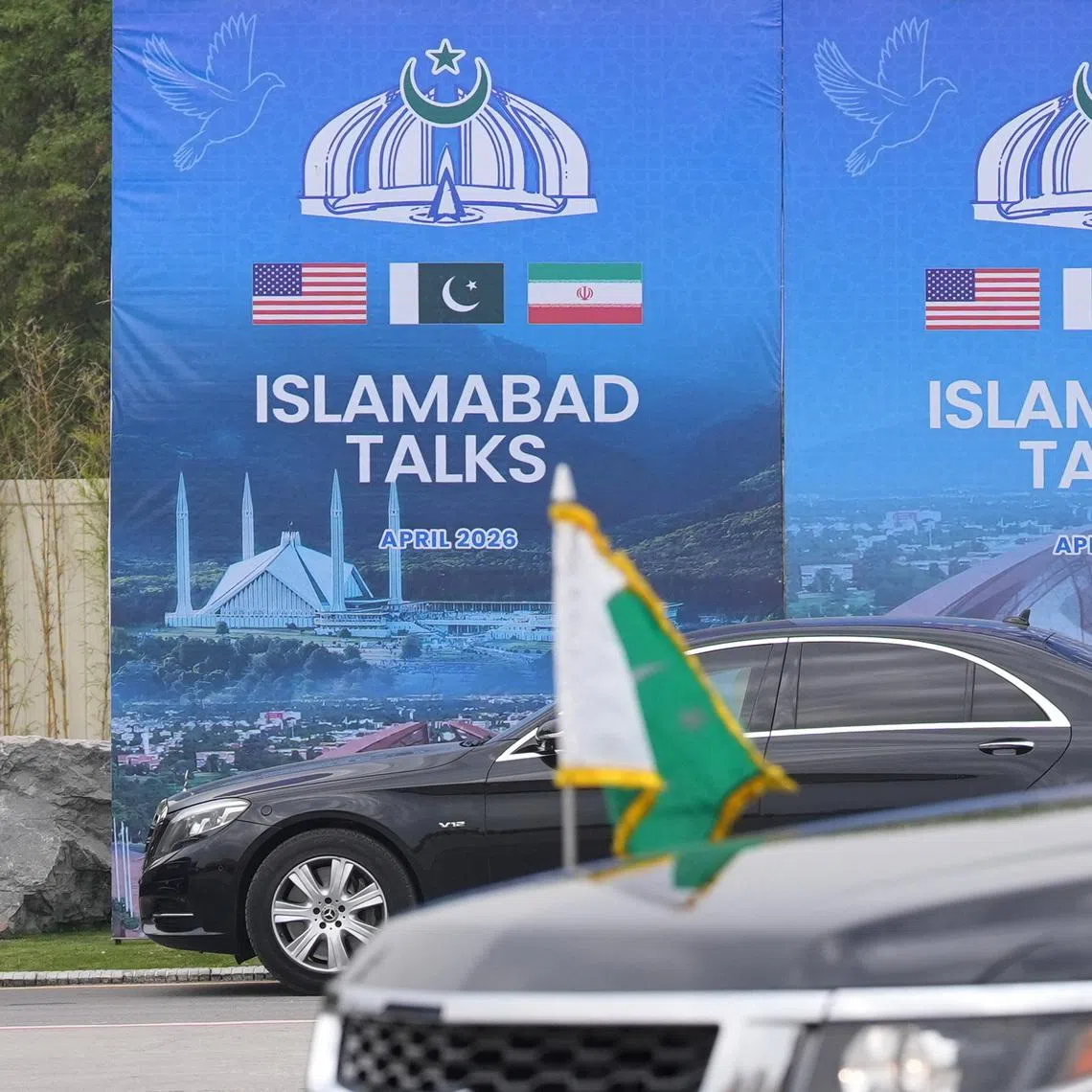 FILE PHOTO: A Pakistani official stands during the arrival of the U.S. Vice President JD Vance for talks with Iranian officials in Islamabad, Pakistan, Saturday, April 11, 2026.     Jacquelyn Martin/Pool via REUTERS/File Photo