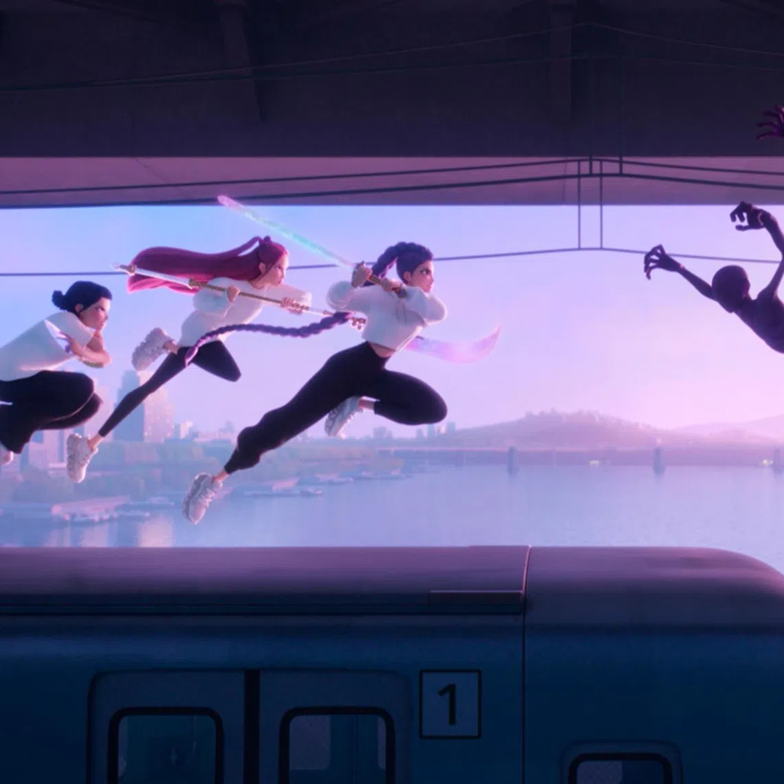 KPop Demon Hunters tells the story of a fictional musical girl group who face off against a rival boy band consisting of demons in disguise.