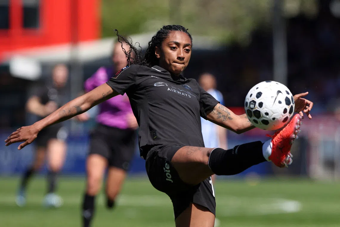 Soccer Football - Women's Super League - Brighton & Hove Albion v Manchester City - Broadfield Stadium, Crawley, Britain - April 25, 2026 Manchester City's Kerolin in action Action Images via Reuters/Cat Goryn