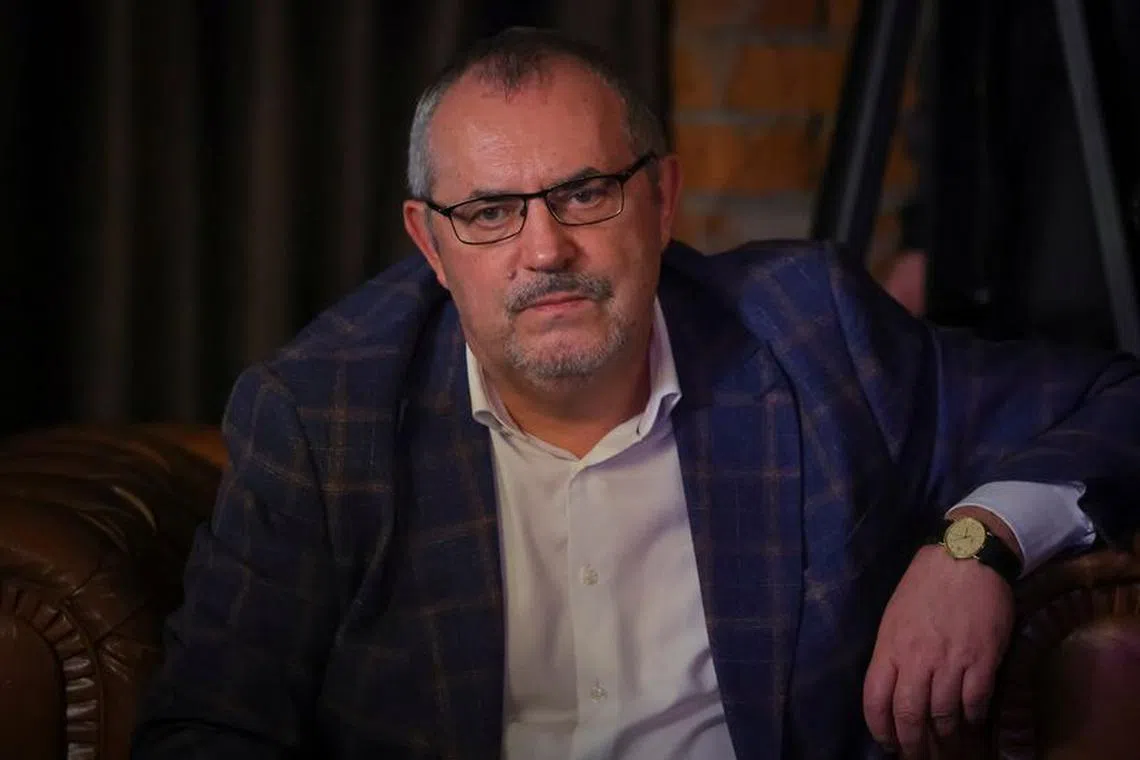 Boris Nadezhdin, a representative of Civil Initiative political party who plans to run for Russian president in the March 2024 election, looks on as he meets wives of mobilised soldiers in Moscow, Russia January 11, 2024. REUTERS/Evgenia Novozhenina/File Photo