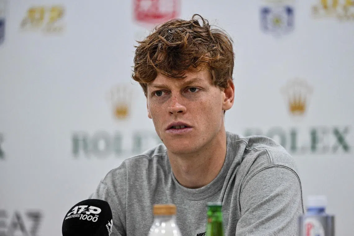 Jannik Sinner speaking at a press conference ahead of the Shanghai Masters.