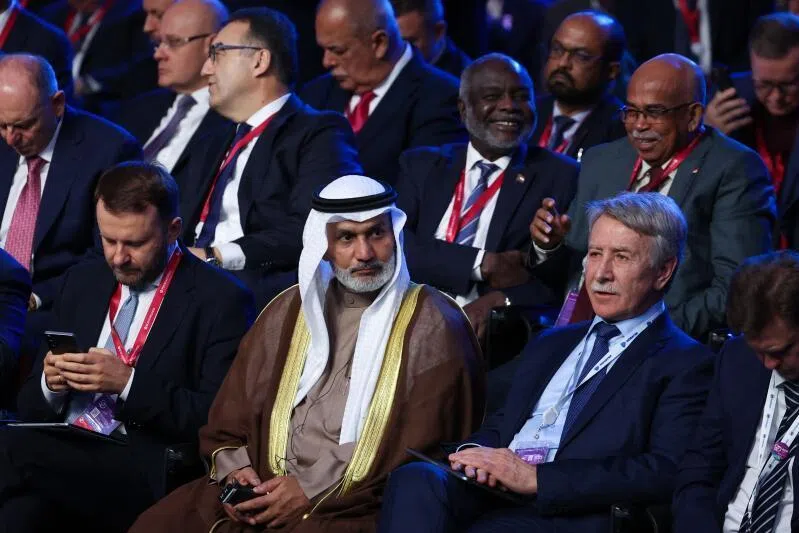 Opec Secretary-General Haitham al-Ghais (centre), attending a plenary session of the Russian Energy Week forum in Moscow on Oct 16.