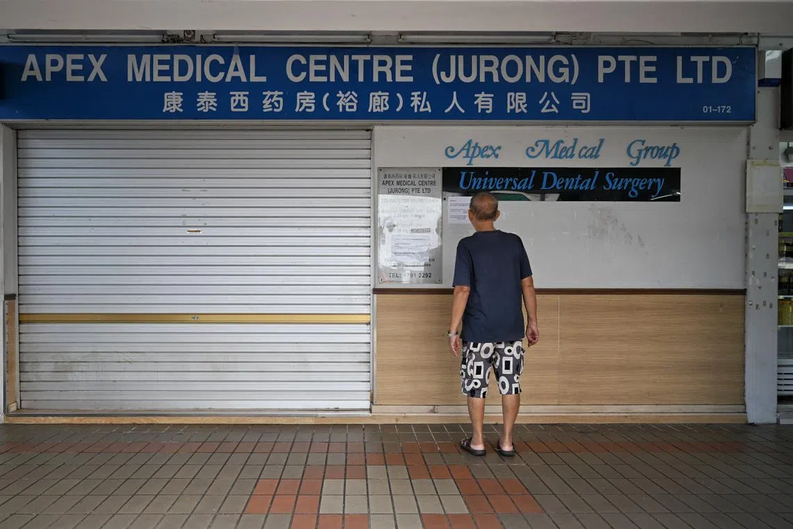 The doctor had been working at the Apex Medical Centre in Jurong West Street 92.