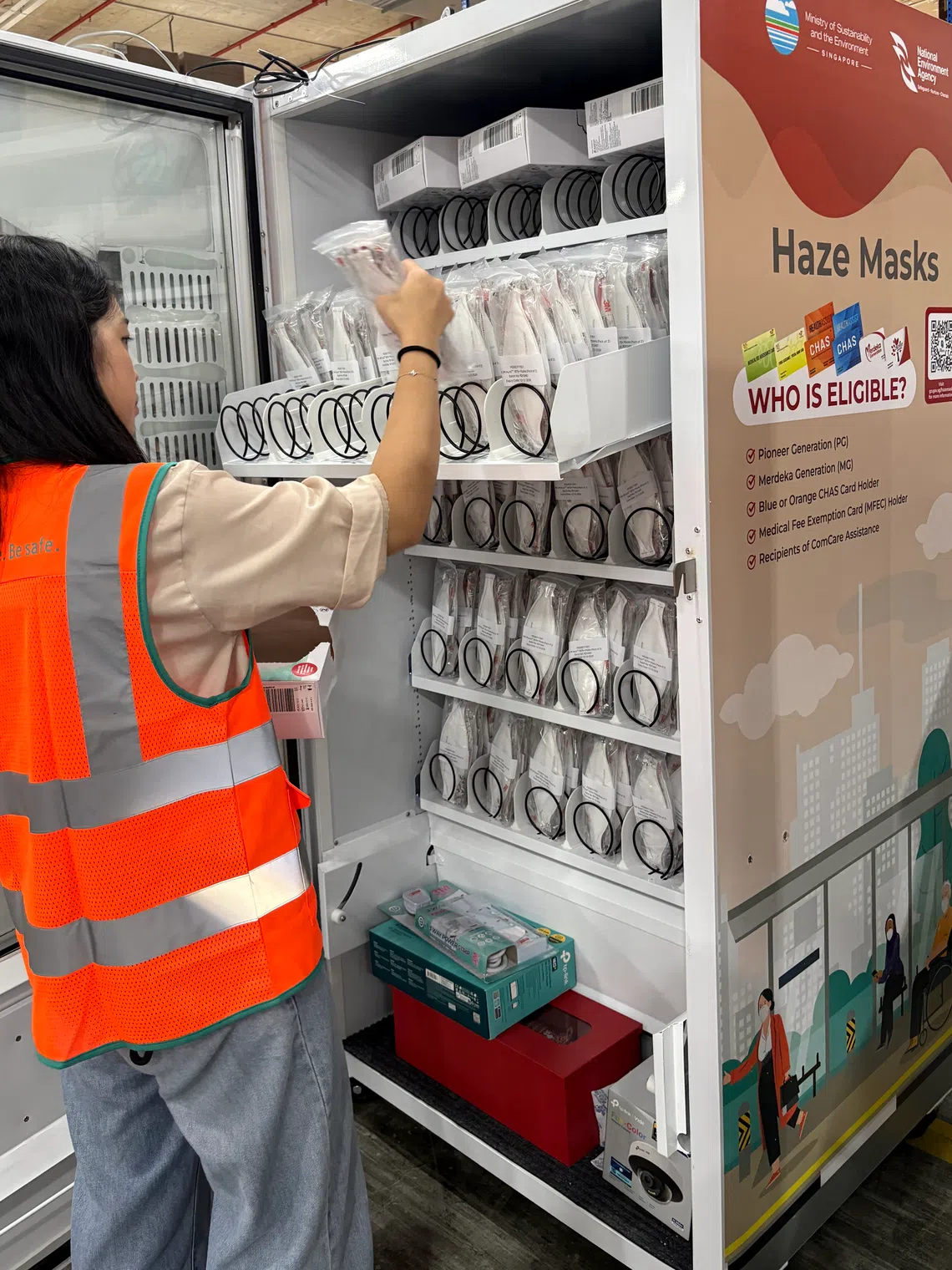 Mask vending machines will be made available at selected public transport hubs and social services offices to supplement the distribution efforts by grassroots organisations.