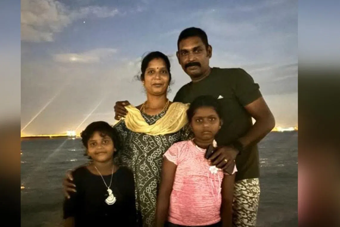 Mr Srinivasan Sivaraman's wife had come to Singapore on May 2 with their two daughters. Mr Sivaraman died on May 23 after inhaling toxic fumes.