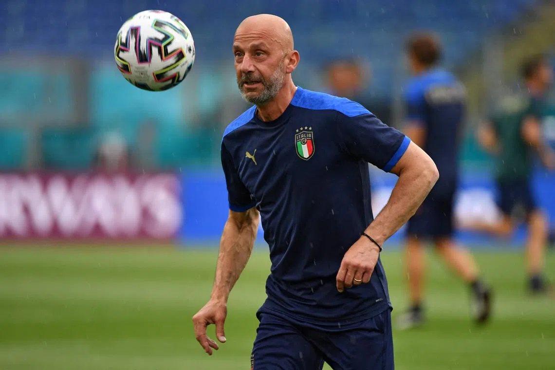 Gianluca Vialli, seen here in a picture taken in June 2021, was still able to play a role as Italy assistant coach during their victorious European Championship campaign.