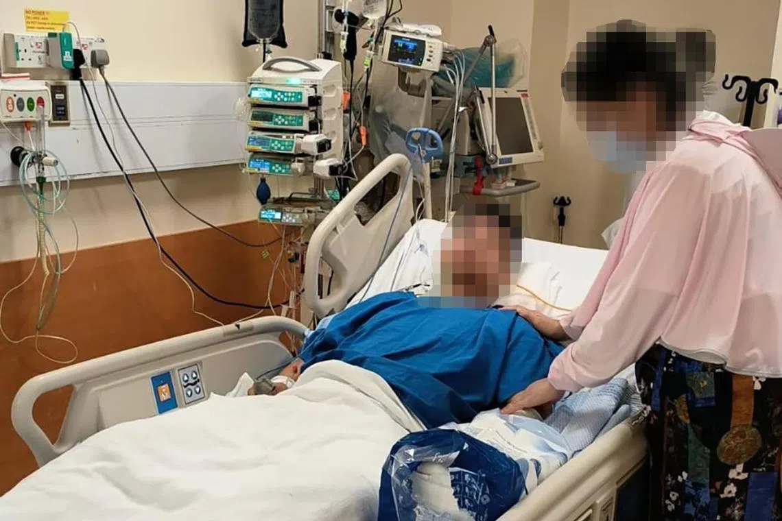 The man fell while performing an aircon servicing job without wearing a harness.