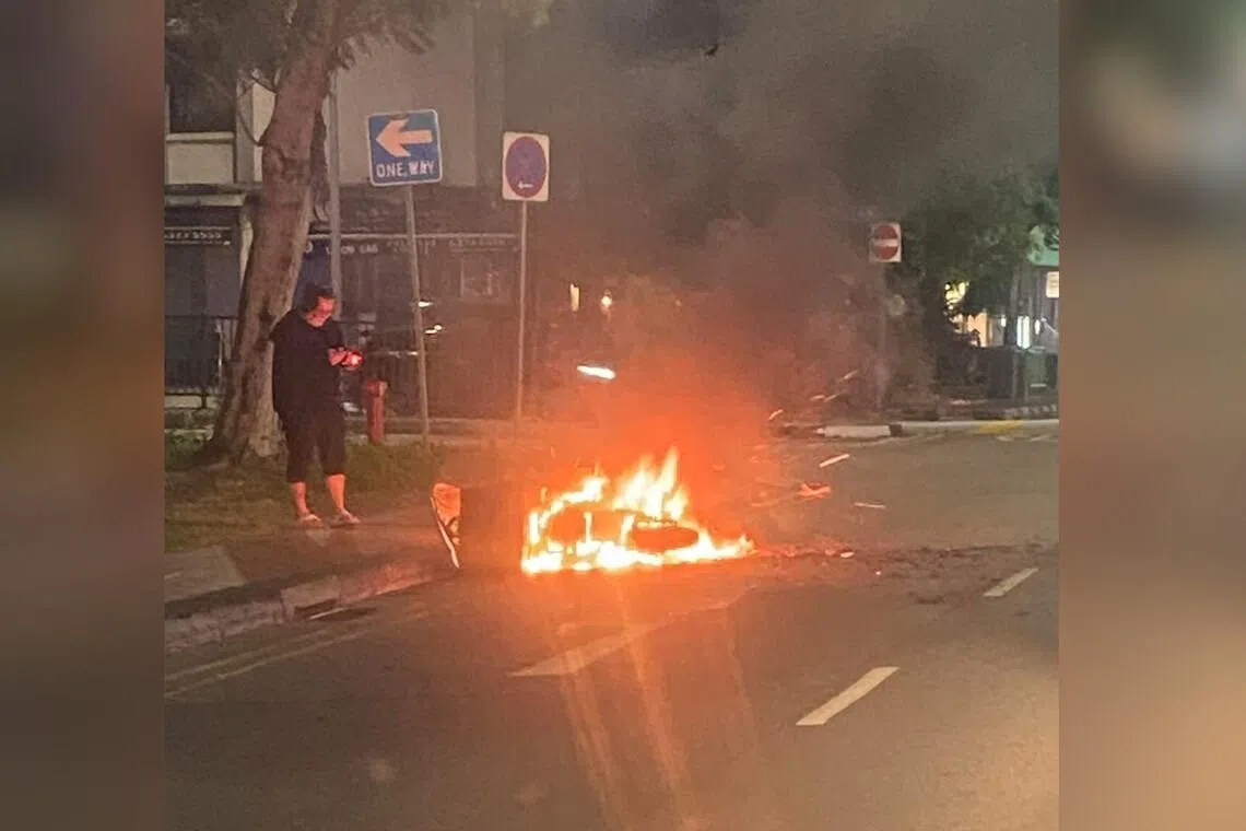 The fire was put out with a hosereel, said the Singapore Civil Defence Force. 