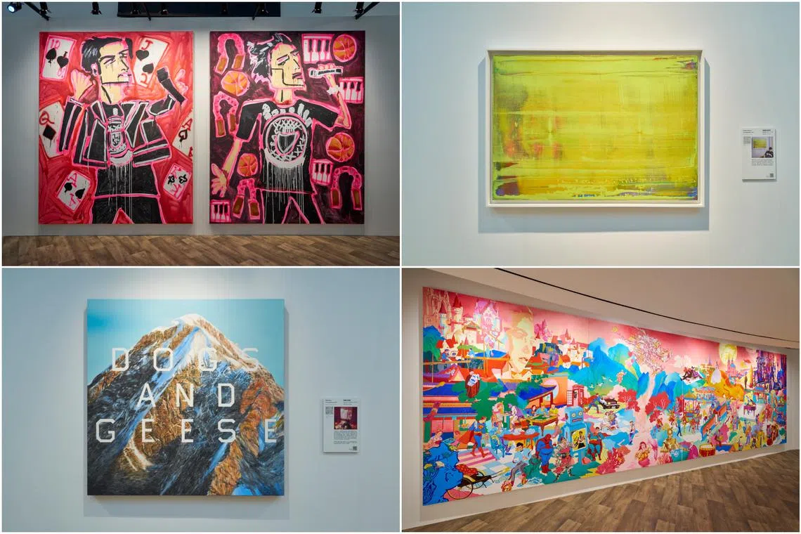 Art Colure With Artistes – Curated By Jay Chou showcases 21 artworks, including paintings and sculptures.