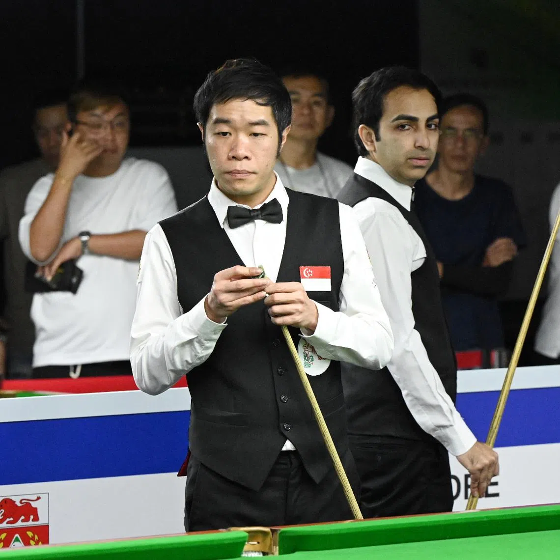Singapore's Jaden Ong taking on India's Pankaj Advani during the Songhe Singapore Snooker Open final on Oct 6.