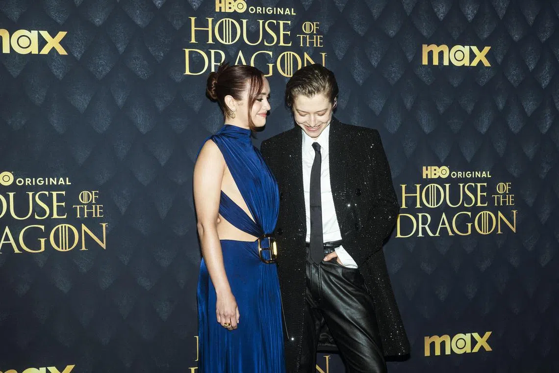 Olivia Cooke, left, and Emma D'Arcy attend House Of The Dragon 2 premiere and afterparty in New York on June 3, 2024. For Jennifer Lopez, Sterling K. Brown, Dakota Johnson and others, the standard publicity push is not so standard any more. 