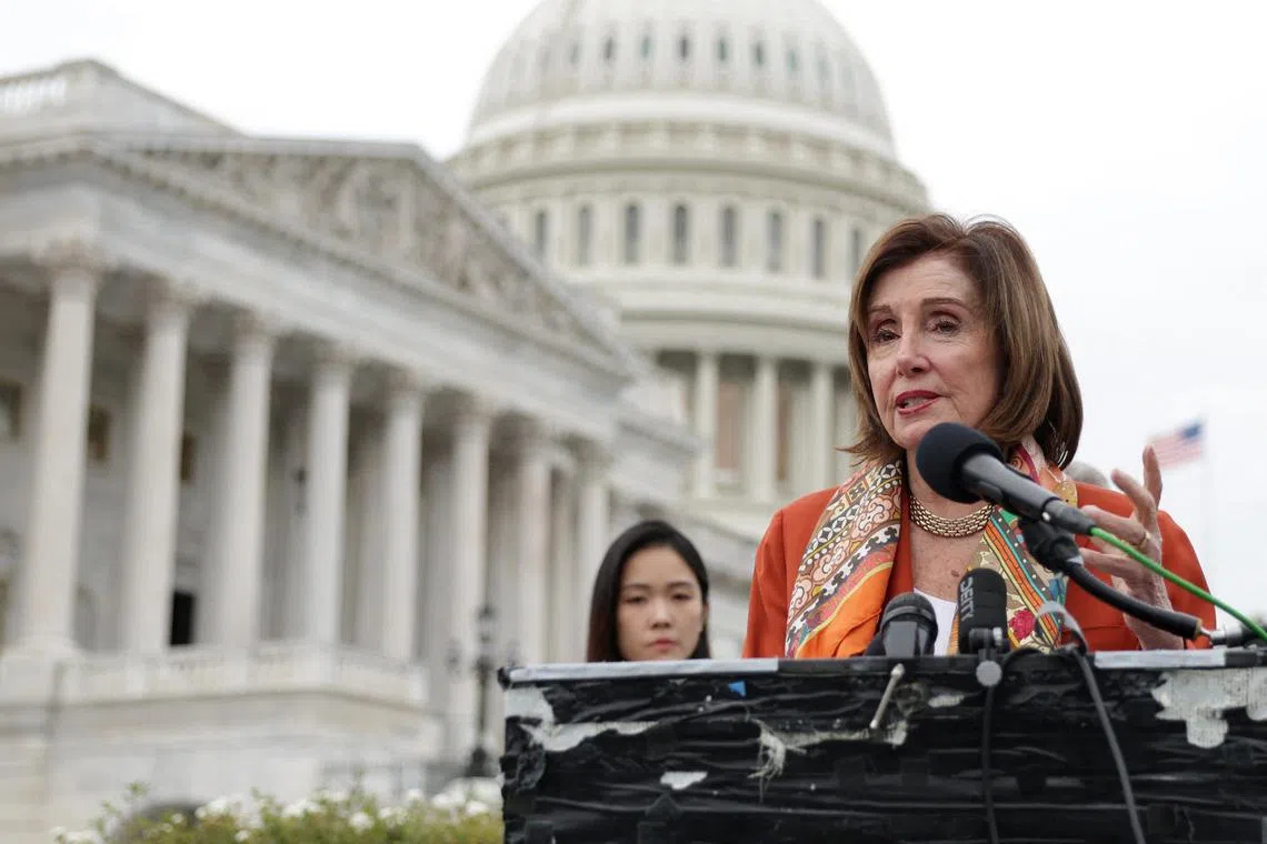 Former US House of Representatives speaker Nancy Pelosi is said to be working during her treatment in hospital.