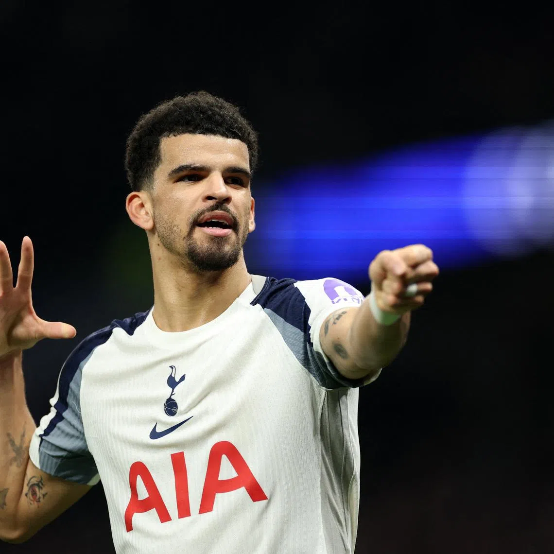 Soccer Football - Premier League - Tottenham Hotspur v Crystal Palace - Tottenham Hotspur Stadium, London, Britain - March 5, 2026 Tottenham Hotspur's Dominic Solanke celebrates scoring their first goal REUTERS/Ian Walton