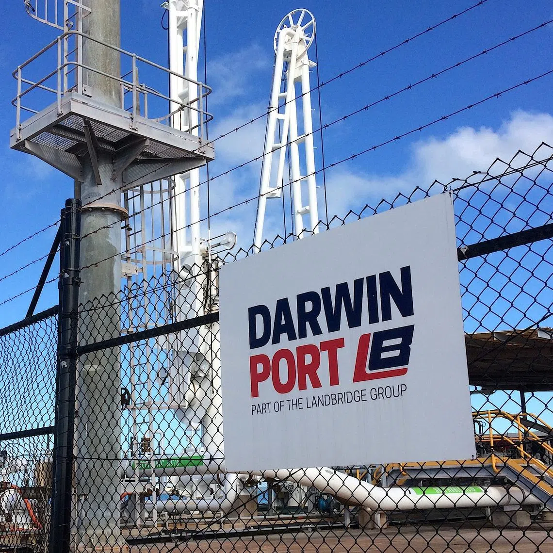 Machinery can be seen sitting at the Port of Darwin, located in the Northern Territory's capital city of Darwin in Australia, April 21, 2017. Picture taken April 21, 2017. REUTERS/Tom Westbrook