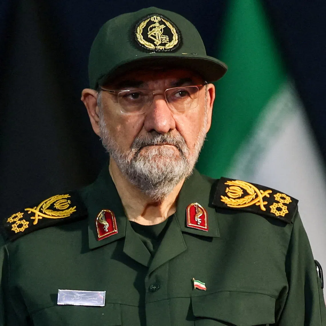 FILE PHOTO: Adviser to Iran's supreme leader Mohsen Rezaei attends a farewell ceremony for Iran's late Supreme Leader Ayatollah Ali Khamenei, who was killed on February 28 during Israeli and U.S. airstrikes on Iran, for international delegates at the Imam Khomeini Grand Mosalla in Tehran, Iran, July 3, 2026.  REUTERS/Mohammed Salem/File Photo