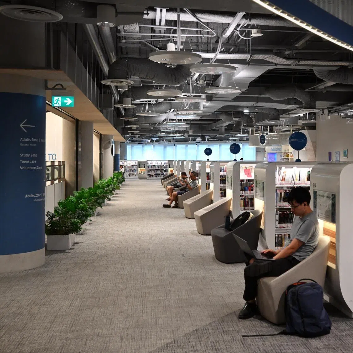 Patrons at the Punggol Regional Library in August 2025.
