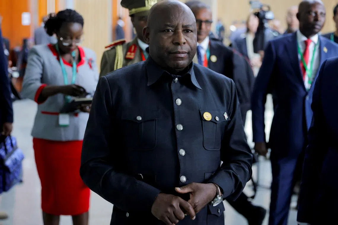 President of Burundi, Evariste Ndayishimiye, arrives at the African Union Commission (AUC) headquarters during the 38th Ordinary Session of the Assembly of the Heads of State and Government of the African Union (AU) in Addis Ababa, Ethiopia, February 16, 2025. REUTERS/Tiksa Negeri/File Photo